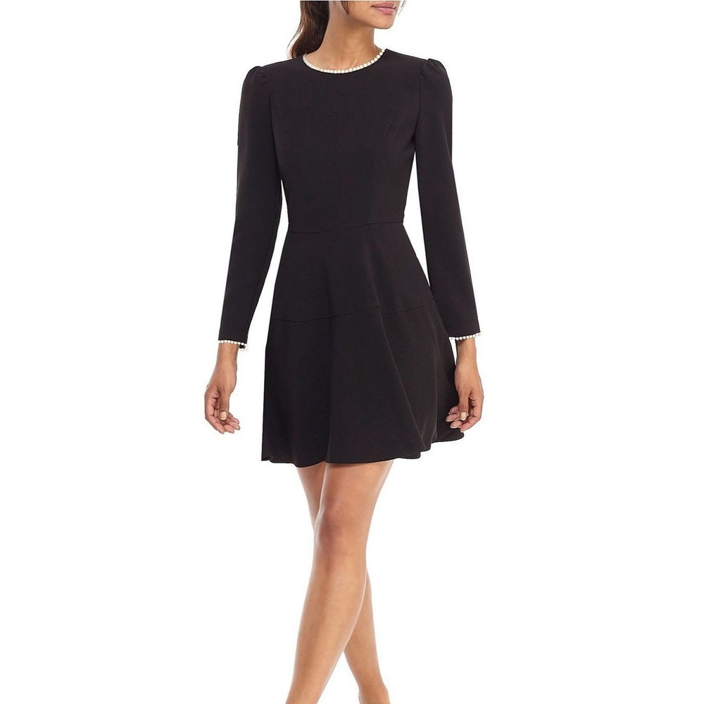 Gal Meets Glam Celeste Pearl Trim dress